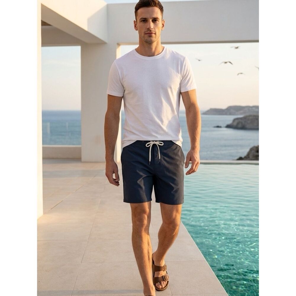 NWT LinkSoul Men’s Boardwalker Golf Short Hybrid Swim - Navy - Size 35”